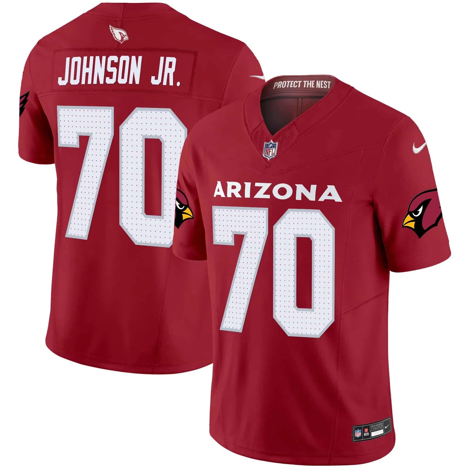 Men Arizona Cardinals #70 Johnson jr Red Nike 2024 Vapor Limited NFL Jersey->customized nfl jersey->Custom Jersey